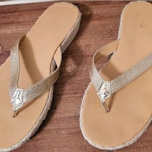 Tommy Bahama gold sandals